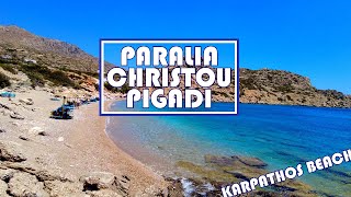 Karpathos Greece  Paralia Christou Pigadi Beach ▶ In 4K [upl. by Harwilll]