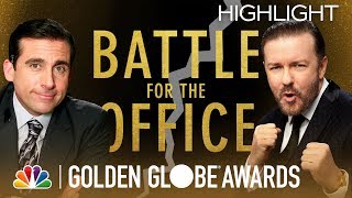 Ricky Gervais Targets Steve Carell and The Office  2010 Golden Globe Awards [upl. by Eak144]