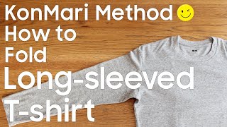 KonMari Method How to fold Long sleeved Tshirts English edition [upl. by Thackeray390]