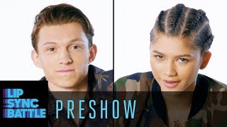 SpiderMan Homecomings Tom Holland amp Zendaya Interview  Lip Sync Battle Preshow [upl. by Adrea634]