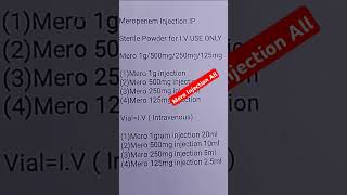 Mero Injection All Meropenem injection intravenousinjection shortsvideo viralvideo medicine [upl. by Rosamund443]