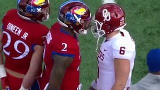 Baker Mayfield Vs Kansas No Handshake Cheap Shot Crotch Grab Cursing And More [upl. by Acined]