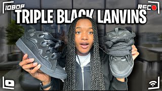 UNBOXING “TRIPLE BLACK” LANVIN CURB SNEAKERS  ON FEET [upl. by Khalid234]