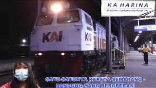 SATUSATUNYA KERETA SEMARANG  BANDUNG  Perjalanan Malam Naik Kereta Api Harina [upl. by Ateikan]