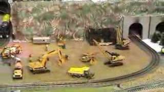 Lionel O gauge trains amp animated construction equipment [upl. by Nwahshar]