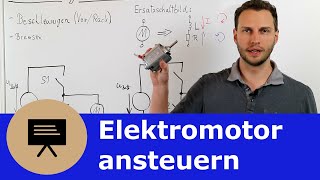 0x32 Elektromotoren ansteuern Ersatzschaltbild Halbbrücke VollbrückeHBrücke [upl. by Simonette]