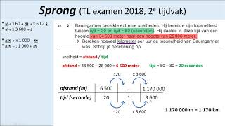 VMBO TL Examen 2018 2e tijdvak vraag 13 Sprong [upl. by Pollie]