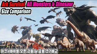 Ark All Monsters amp Dinosaur Size Comparison [upl. by Ayiotal]