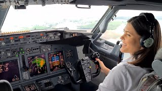 Boeing B737 Landing  Girl Pilot Landing in Paris Charles de Gaulle Airport [upl. by Naiditch]