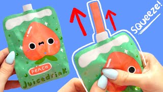 make YOUR OWN juice drink PAPER SQUISHY ✨ moving paper squishy idea tutorial HOW TO [upl. by Teyugn]