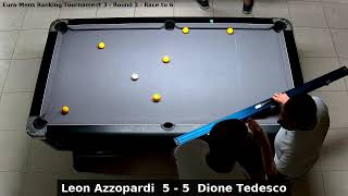 Leon Azzopardi vs Dione Tedesco  Euro Mens Ranking Tournament 3  Round 3 [upl. by Dietrich87]