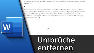 Word Seitenumbruch entfernen  Word Abschnittswechsel entfernen ✅ Tutorial [upl. by El131]