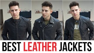 BEST FITTING LEATHER JACKETS FOR MEN 2019  LEATHER JACKET HAUL ASOS [upl. by Refotsirhc]