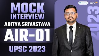 ADITYA SRIVASTAVA Rank 1 IAS  UPSC 2023  UPSC 2023 Mock Interview  IAS Topper [upl. by Colwell]