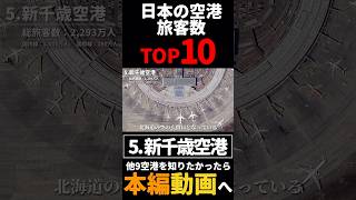 【日本の空港利用客数ベスト10】5新千歳空港 空港 飛行機 ランキング 北海道 [upl. by Ruttger]