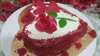 Valentine Cake  Red Velvet Cake  Velvet Cake  Home Made CakeCake At Stove Sabinas Kitchen [upl. by Truitt702]