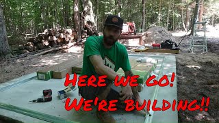 newproject How to build a 8x12 metal shed Were finally at building day outdoors offgrid [upl. by Neelrak]