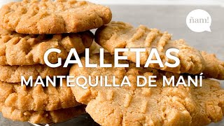 GALLETAS DE MANTEQUILLA DE MANÍ 🍪 más fáciles del mundo  3 ingredientes  ÑAM Recetas [upl. by Kenn955]