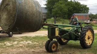 1953 John Deere 50 Stacks Round Bales 3 high [upl. by Alahs]