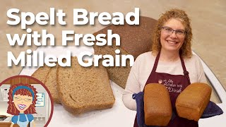 Spelt Bread with Fresh Milled Grain  Ancient Grain Bread [upl. by Yllas]