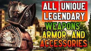 Expeditions Rome  All Unique Weapons Armor and Accessories Legendary Items of Asia Minor [upl. by Nalorac]