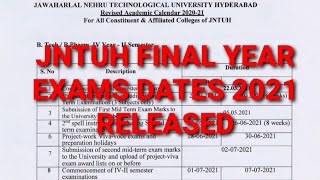 Official Circular  JNTUH Final Year Exam Dates 2021  JNTUH Latest Updates  JNTUH Shorts  JNTUH [upl. by Hamimej8]