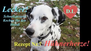 Kochen für den HundHundefutter selber machenHühnerherzenRezept Nr7 [upl. by Ennaerb617]