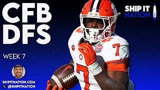 CFB DFS  WEEK 7  October 12 2024  DraftKings DFS Picks Plays and Process [upl. by Tonl724]