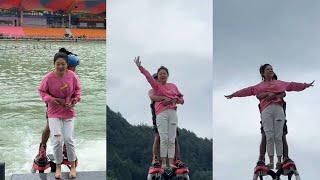 Flyboard montage  water jetpack water world this is to high [upl. by Yecaw506]