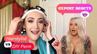 DIY Perm FAIL Celeb Hairstylist Reacts [upl. by Fey]