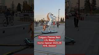 Calgary Flames Real Life Blasty Horse  Home Opener 202425 NHL Season Shorts [upl. by Hartwell]