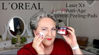 L´OREAL  NEU  Laser X3 AntiAge Glycol PeelPads  First Impressoin beautyoverage Astrid [upl. by Kinzer174]