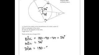 PGSMaths EdExcel March 2013 1H Q19  Circle Theorem [upl. by Ahsein]