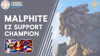 Malphite EZ Support Champion  Wild Rift Malphite Gameplay  Malphite Build and Runes  Diamond Rank [upl. by Saucy]