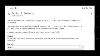 Solution of Question B Intercepted Input  Codeforces Round 988Div3codeforces [upl. by Eatnad]