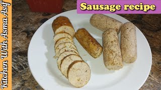 Sausage recipe by asma Chicken sausage recipe How to make sausage at home Tasty spicy sausage [upl. by Namhcan]