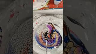 Purple Trivet acrylicpour acrylicpouring art fluidart shorts shortsvideo short fun asmr [upl. by Ueihttam]