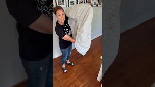 How to easily fold a fitted sheet  Folding sheets  Easy Step by step instructions on folding sheet [upl. by Bausch]