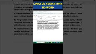 Linha de Assinatura no Word word [upl. by Ivel]