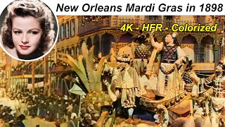 New Orleans Mardi Gras in 1898  4K Upscaled  60fps  Colorized [upl. by Aprile]