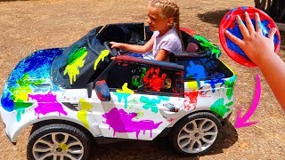 Las Ratitas pintan el coche con pinturas de colores [upl. by Magdau103]