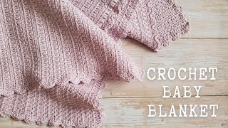 Easy Crochet Baby Blanket  Stepbystep Tutorial [upl. by Khichabia173]