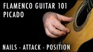 Flamenco Guitar 101  05  Picado Nail  Attack  Position [upl. by Aroled]