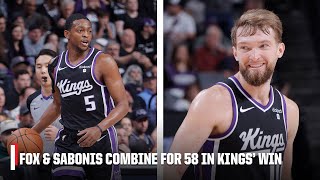 DeAaron Fox amp Domantas Sabonis combine for 58 POINTS in Kings win 🤝  NBA on ESPN [upl. by Aldas]