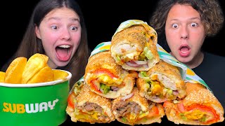 ASMR Subway Sandwich Eating Sounds Mukbang 먹방 Tati ASMR [upl. by Bruell244]