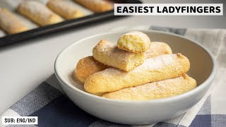 EASIEST HOMEMADE LADY FINGER RECIPE  LADYFINGERS SAVOIARDI [upl. by Oilasor617]