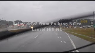 NORTH CAROLINA BACKROADS  Rainy morning drive on Hwy 74 East from Polkton NC to Laurel Hill NC ASMR [upl. by Brine]