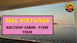 MSC Virtuosa Balcony Tour  Cabin 11390 [upl. by Eldnek]