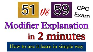 51 vs 59 Medical Coding Modifier Explanation  How To Use Modifier  Medical coding cpcexam [upl. by Maddalena]