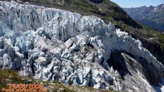 Glacier dArgentière  Chute de séracs  Rive droite 20082009 [upl. by Namus302]